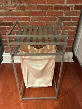 Threshold™ Square Tube Metal Laundry Hamper And Removable Bag Brushed Nickel